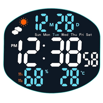 horloge murale multifonctionnelle numérique moderne alarme température calendrier led usb