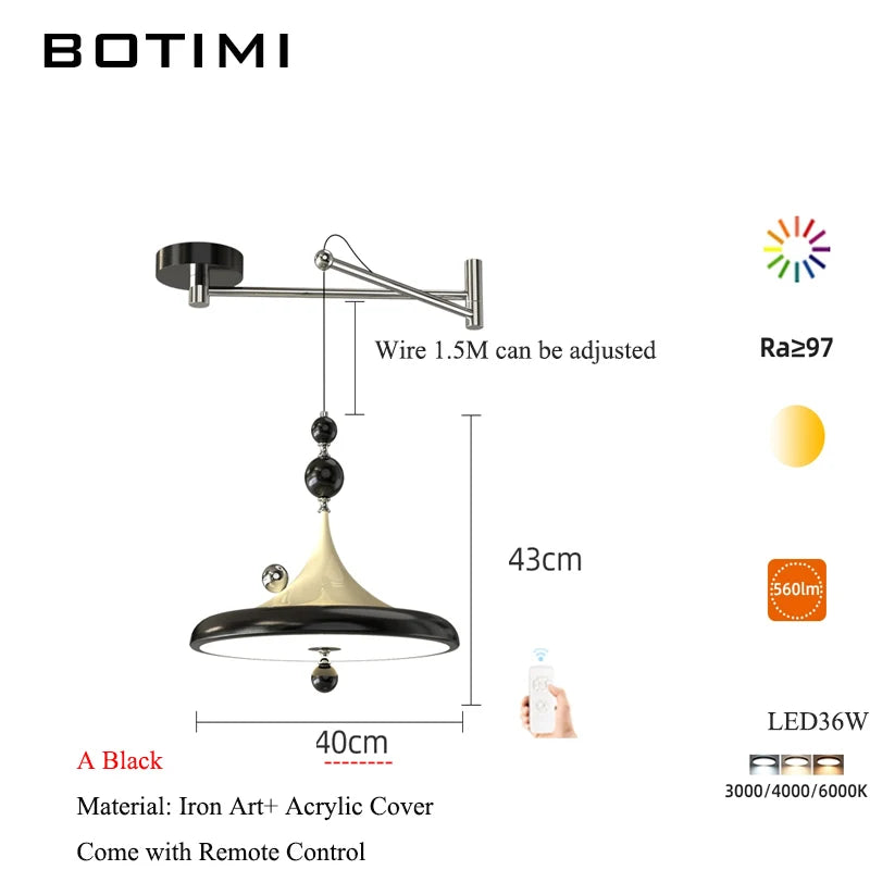 lampe suspendue moderne blanc noir marron brillante tringle métal bois chambre salon étude