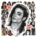 stickers michael jackson noir blanc silhouettes bad thriller adhésifs graphiques illustrés posés collectionné or