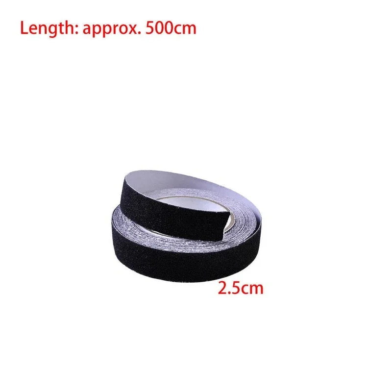 ruban antidérapant noir adhésif grains fins pratique longueur 5m largeur 2.5cm 5cm 10cm sécurité
