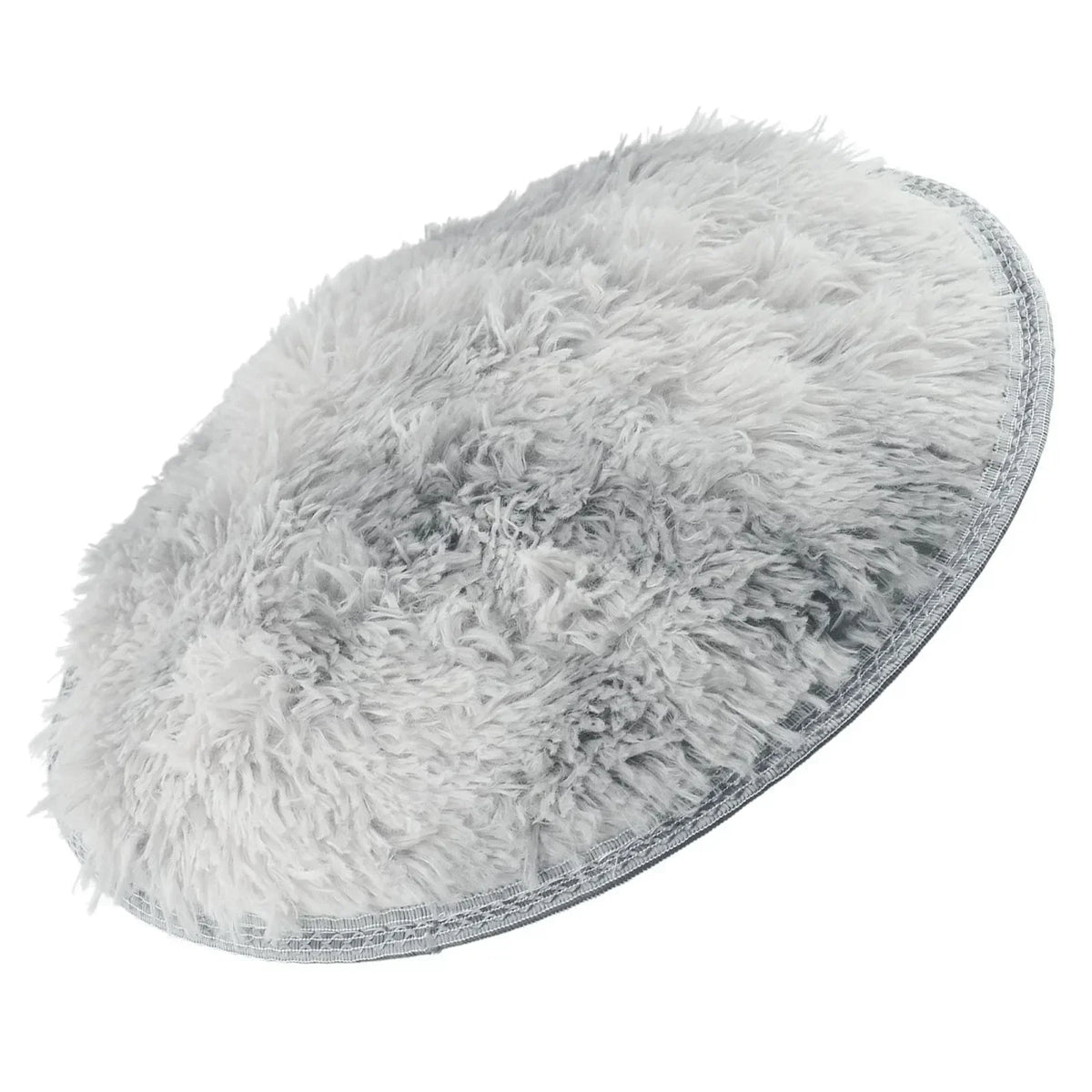 tapis rond pelucheux polyester solide moderne gris clair gris foncé bleu brun camel rose