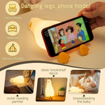 lampe table canard blanc jaune yeux noirs bec orange moderne veilleuse tactile silicone enfants