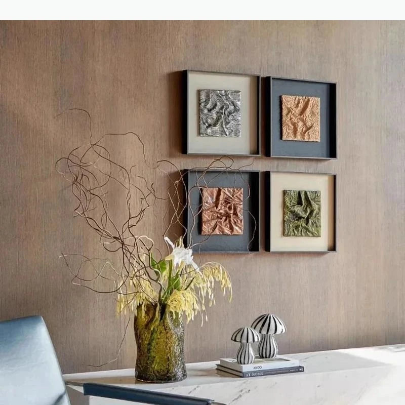 décoration murale contemporaine plaque murale relief texturé marron noir moderne chambre salon