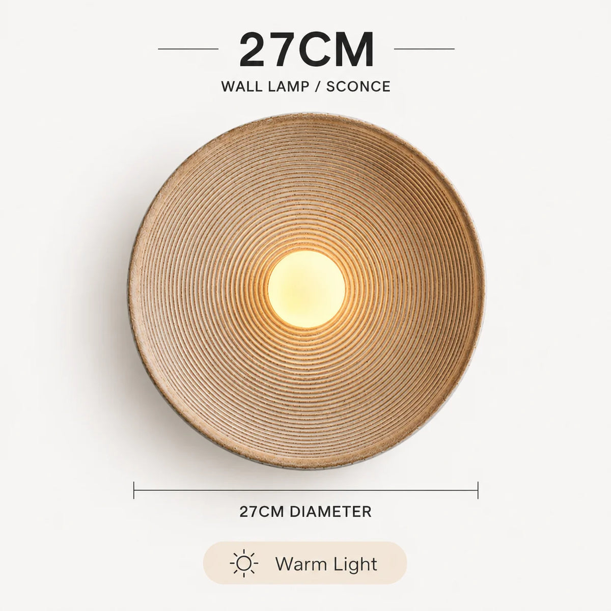 éclairage mural led moderne minimaliste beige marron blanc gris strié circulaire scandine rustic boheme