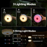 lanterne portable solaire guirlande led multicolore camping extérieur arboré noëlextérieur pluieusb rechargeableled multicolore