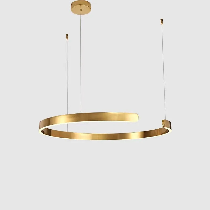 suspension circulaire or moderne acier inoxydable câbles suspendus lumière led haute qualité certification multiples