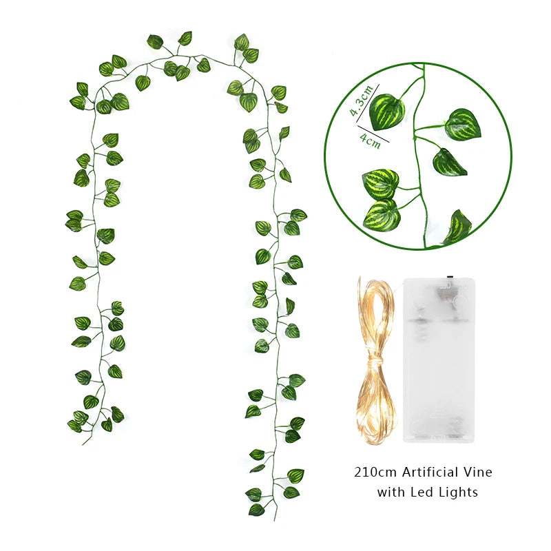 guirlande lumineuse feuilles vertes led blanc extérieur moderne décoration mariage chambre festive