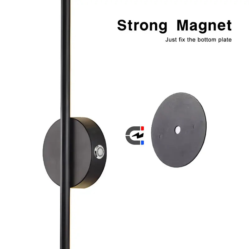 lampe murale led rechargeable sans fil noir doré moderne télécommande tactile 50cm 80cm