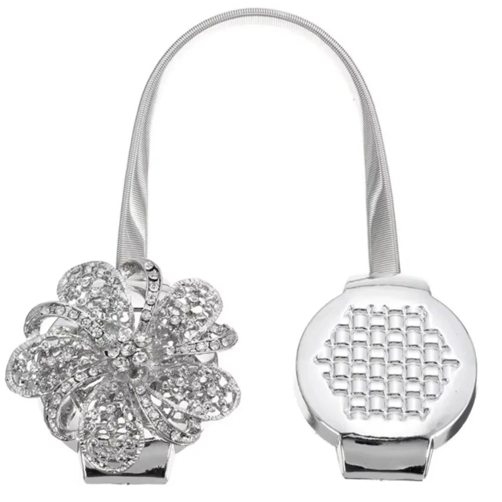 accessoires fenêtres clips magnétiques fleurs décoratives tissu motifs géométriques doré classique élégant 21cm