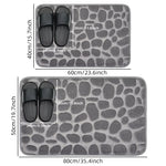 tapis bain microfibre texture cailloux gris moderne antidérapant absorbant salle bain decoration