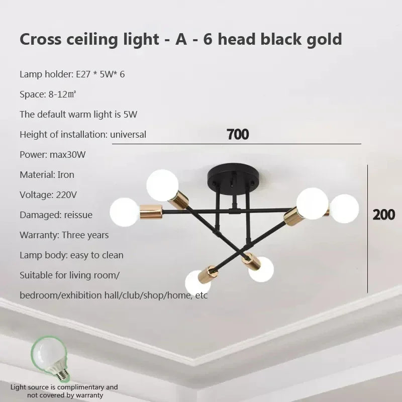 lampe suspension moderne noir or blanc flux lumineux cool white certification ccc cqc ul