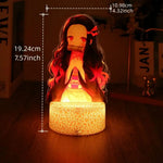 lampe led 3d anime luffy zorro cracked surface télécommande câble usb nocturne rouge vert