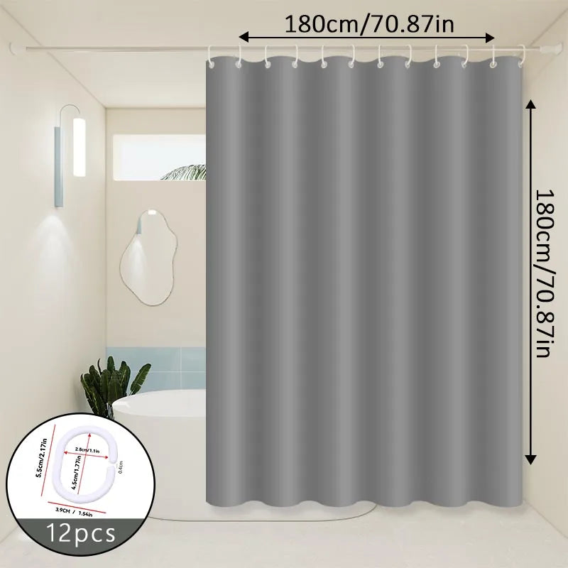 rideau douche gris uni moderne respectueux l'environnement opacité 120cm 180cm