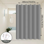 rideau douche gris uni moderne respectueux l'environnement opacité 120cm 180cm