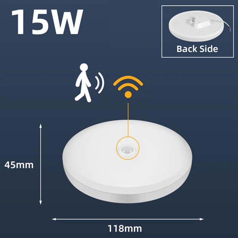 lampe led motion sensor veilleuse nuit chambre couloir salle bain blanc moderne radar 12w