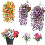 fleurs artificielles violettes oranges jaunes roses blanches décoration intérieure moderne pendaison fête
