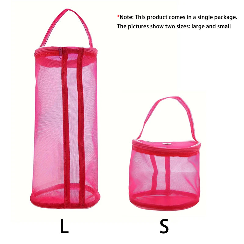 sac maille pratique moderne rose violet bleu boules laine poignée organise laines outils tricot