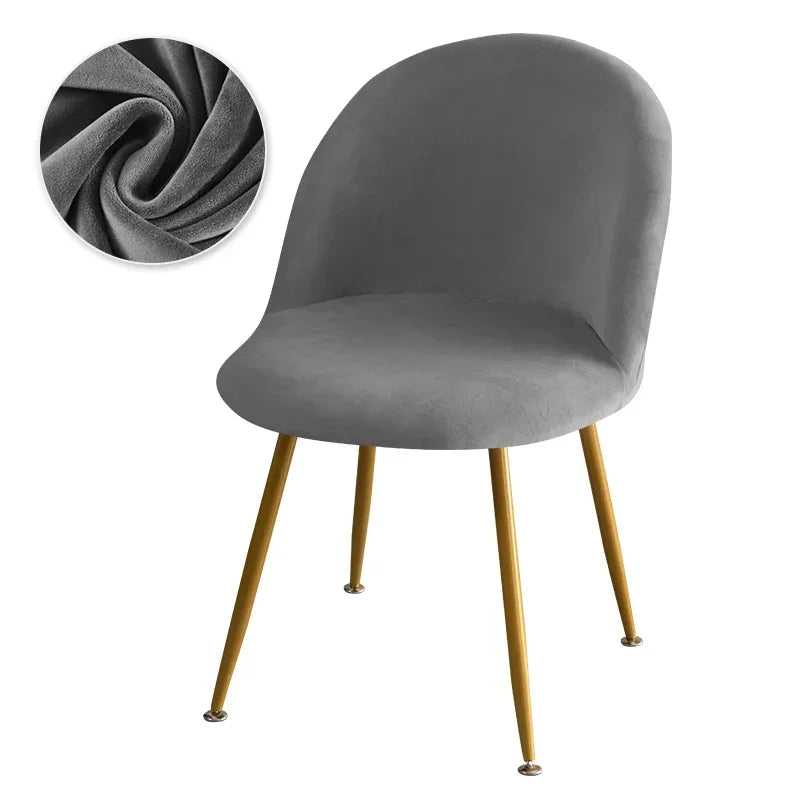 housse chaise velours unie moderne beige verte mariage banquet accueil fixe pieds métalliques dorés