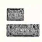 tapis cuisine gris noir marbré floral antidérapant moderne intérieur extérieur
