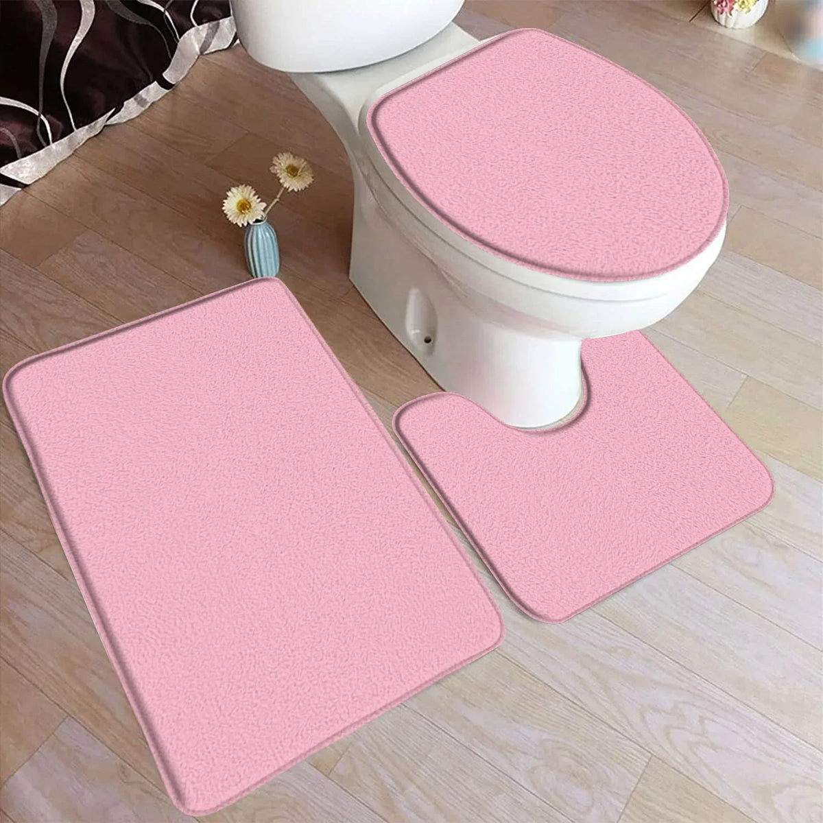 tapis bain moderne uni respectueux l'environnement noir rose clair bleu gris jaune rose foncé