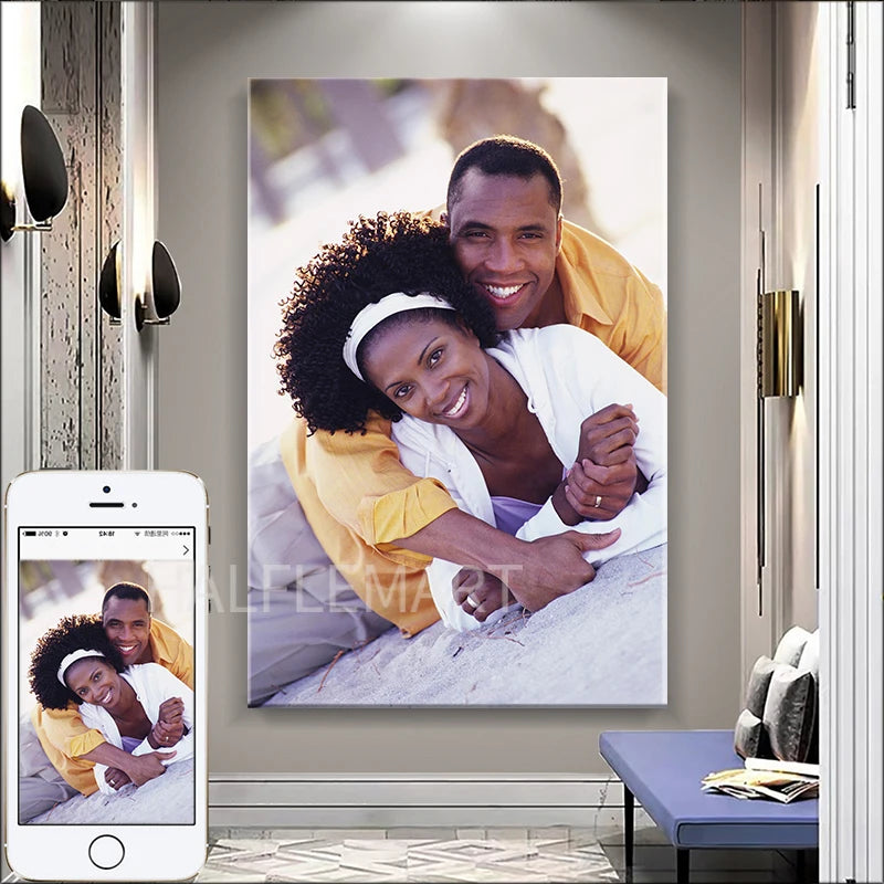 tableaux personnalisés impression toile photo famille animaux enfants moderne sans cadreDecorationMurrale