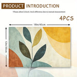 tapis table moderne feuilles stylisées géométrique beige vert bleu orange jaune facile entretien résistant