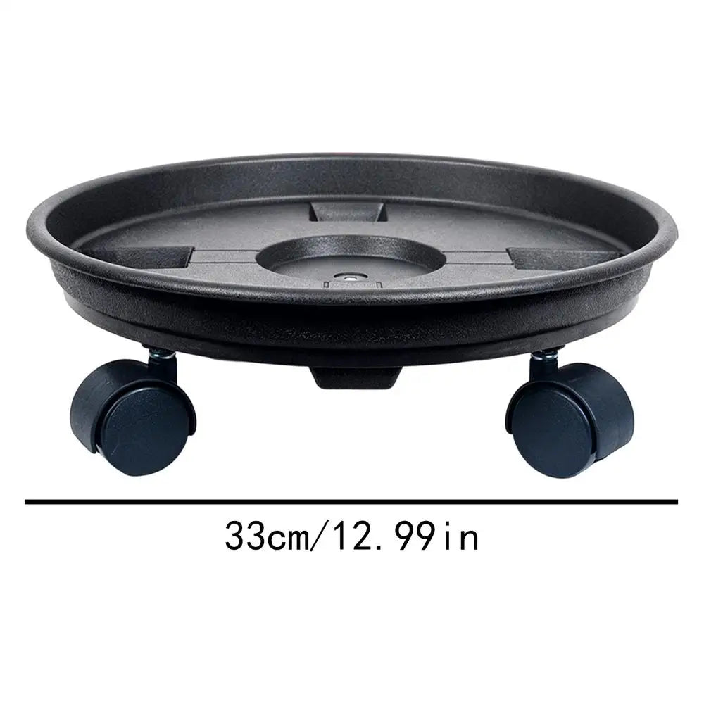 plateau roulettes moderne noir texture rugueuse roulettes support plante mobile