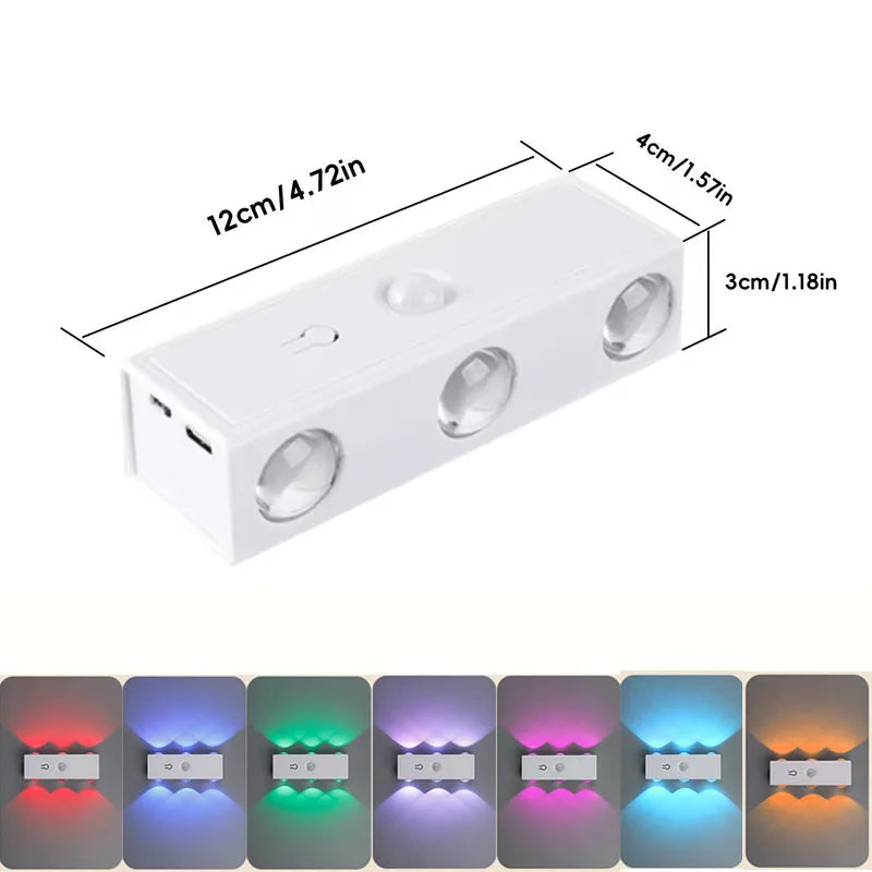 lampe murale led motion sensor charge usb blanc aimants tactile adjustable infinite dimming moderne