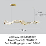 suspension lumineuse moderne élégante blanc translucide doré texture ondulée brillante led 100cm 120cm 150cm