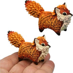 figurines renard décoratives résine ornements totem artistiques orange marron blanc