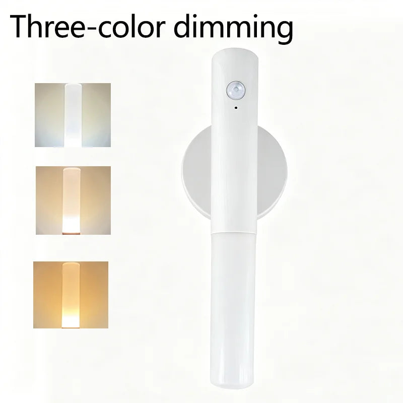 lampe nuit détecteur mouvement rechargeable usb blanc noir bois moderne minimaliste translucent fixe aimant