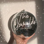 boule disco miroirs personnalisation rubans couleurs décoration mariage événementière noms dates chouette
