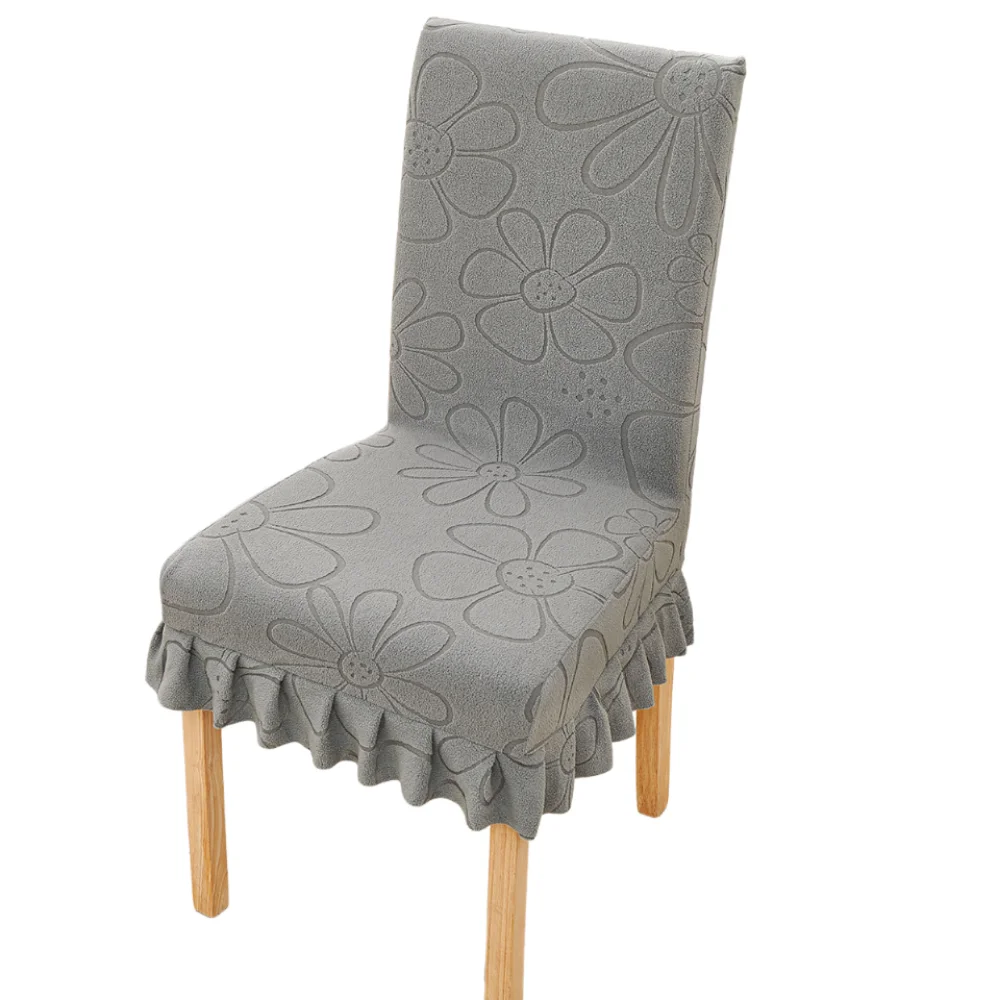 housses chaise moderne fleur dentelle 100% polyester beige orange gris
