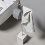 porte serviettes moderne acrylique double étage blanc gris tissé intérieur fixations carrées serviettes