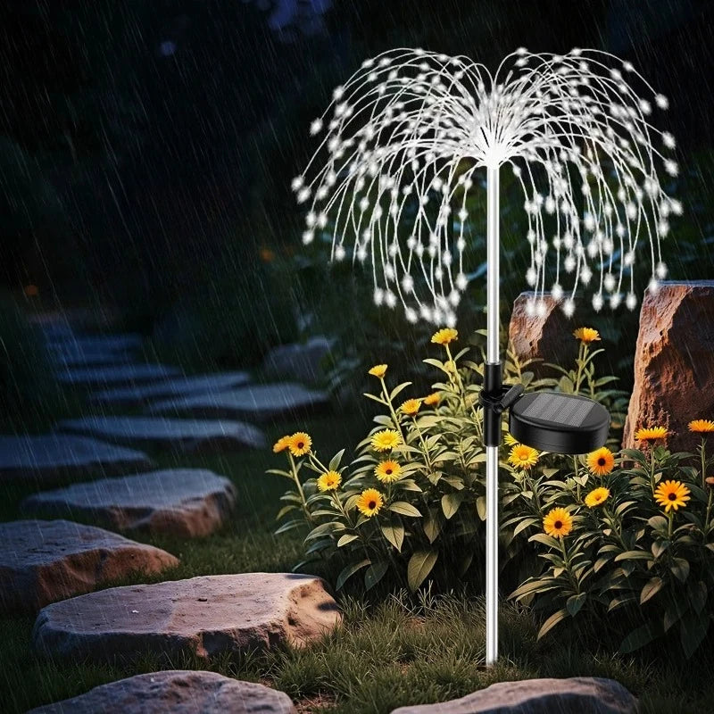 lampe solaire jardin feu d'artifice led étoile décoration extérieur terrasse pelouse étanche multicolore