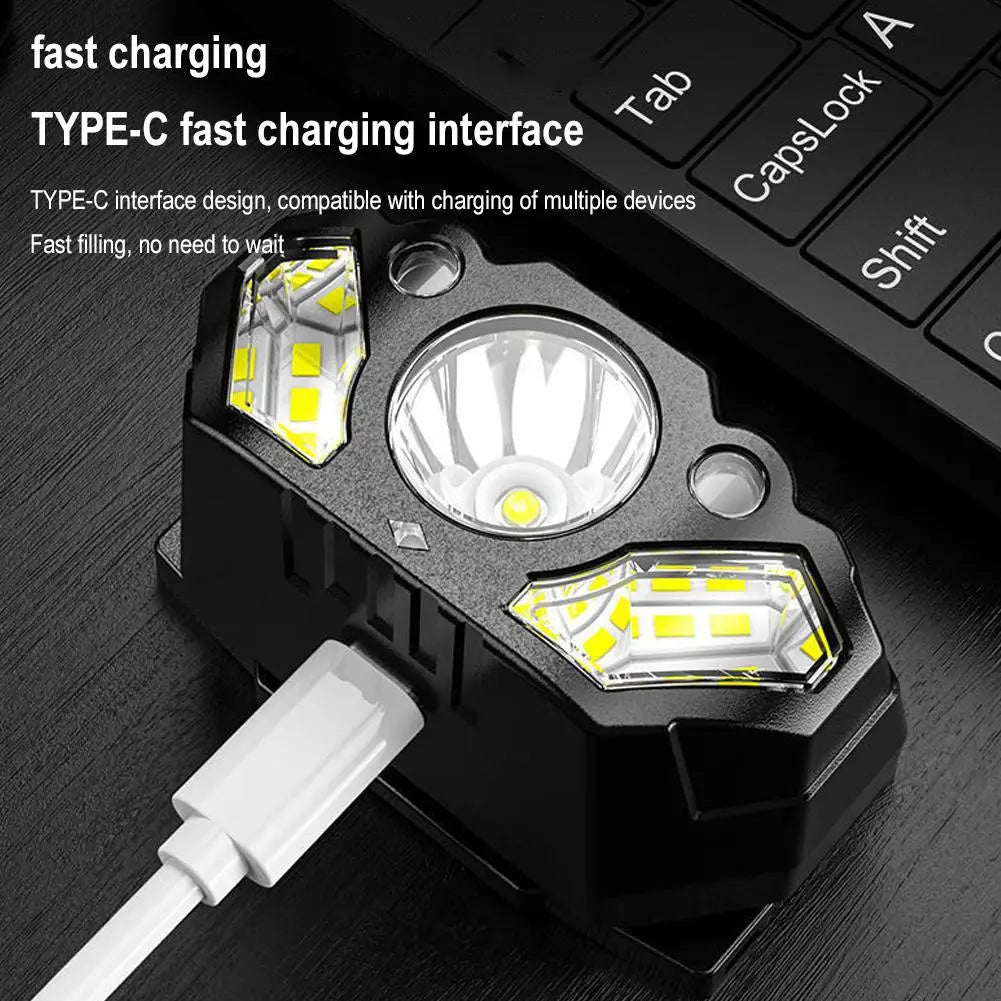 lampe frontale led noir gris moderne ceinture ajustable robuste étanche camping randonnée