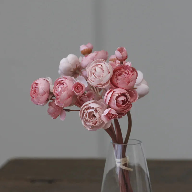 bouquet fleurs artificielles mariage couleur rose blanc orange vase goutte minimaliste decorationintérieur
