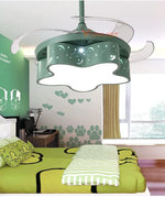 ventilateur moderne led télécommande 36 42 pouces rose bleu vert blanc
