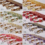ruban décoratif brodé cristal rose marron violet vert jaune vêtement textile maison rideau