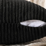 housses coussin polyester coton rayures moderne noir zip lit