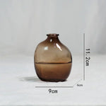 vases verre marron bleu transparent modernes décoration maison fleurs artificielles ombre mat translucent minimaliste