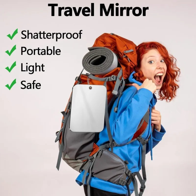 miroir moderne portable argenté sans brouillard adhésif rectangle plastique acrylique