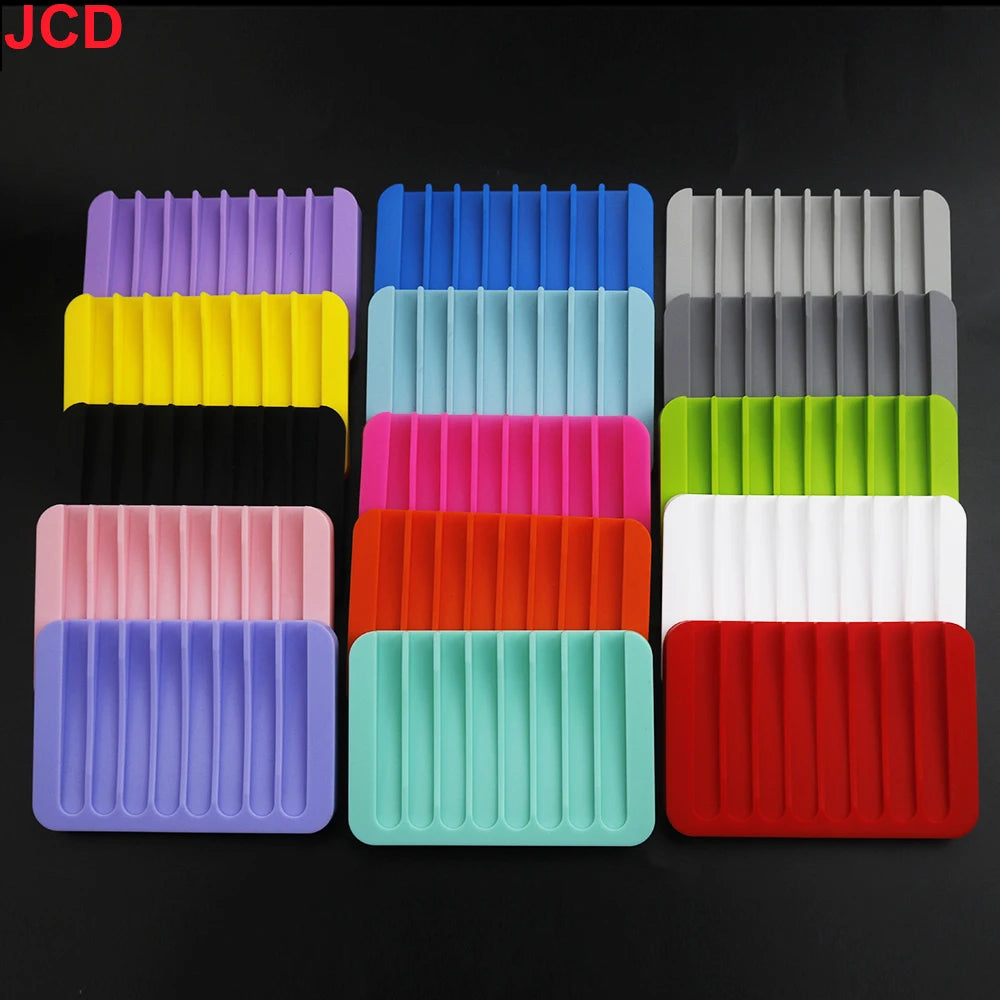 support savon silicone rose violet bleu vert orange gris moderne rayures horizontales