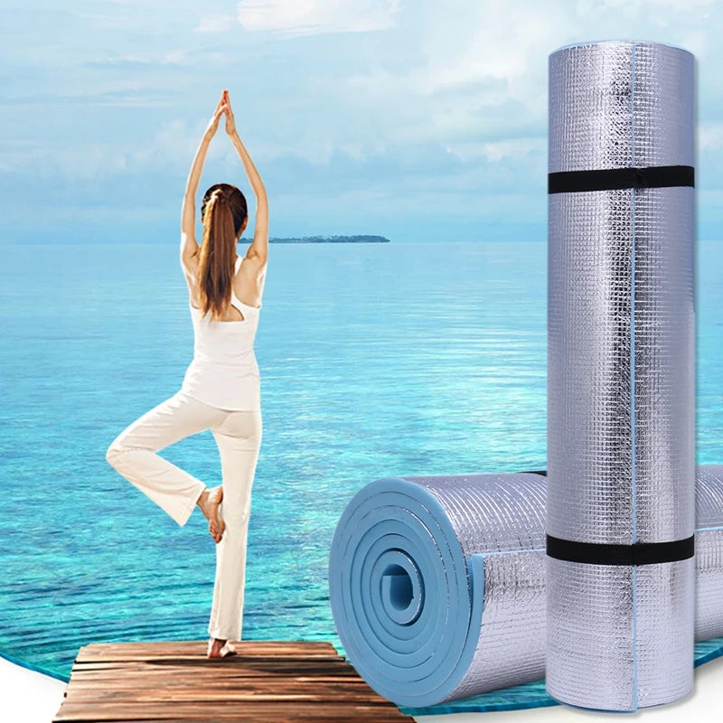 tapis yoga bleu clair texture rugueuse moderne ruban adhésif antidérapant fitness gymnastique durable