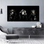 toile d'art photo singes réaliste moderne décoration mur opaque sans cadre chambre salon