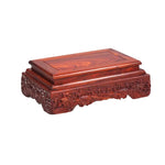 support bonsaï bois sculpté classique rouge brun figurines vases fleurs étagère japon traditionnel