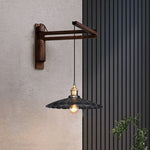 lampe murale bois moderne abat jour fleur industriel rustique chambre entrée
