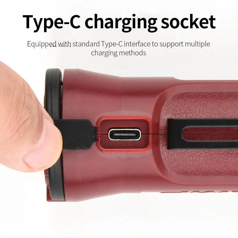 lampe travail pliable rechargeable usb aimant magnétique éclairage led rouge noir industrialiséeurgencecampinggaragehome