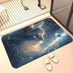 tapis sol antidérapant polyester motif chatons moderne salle bain cuisine extérieur plage