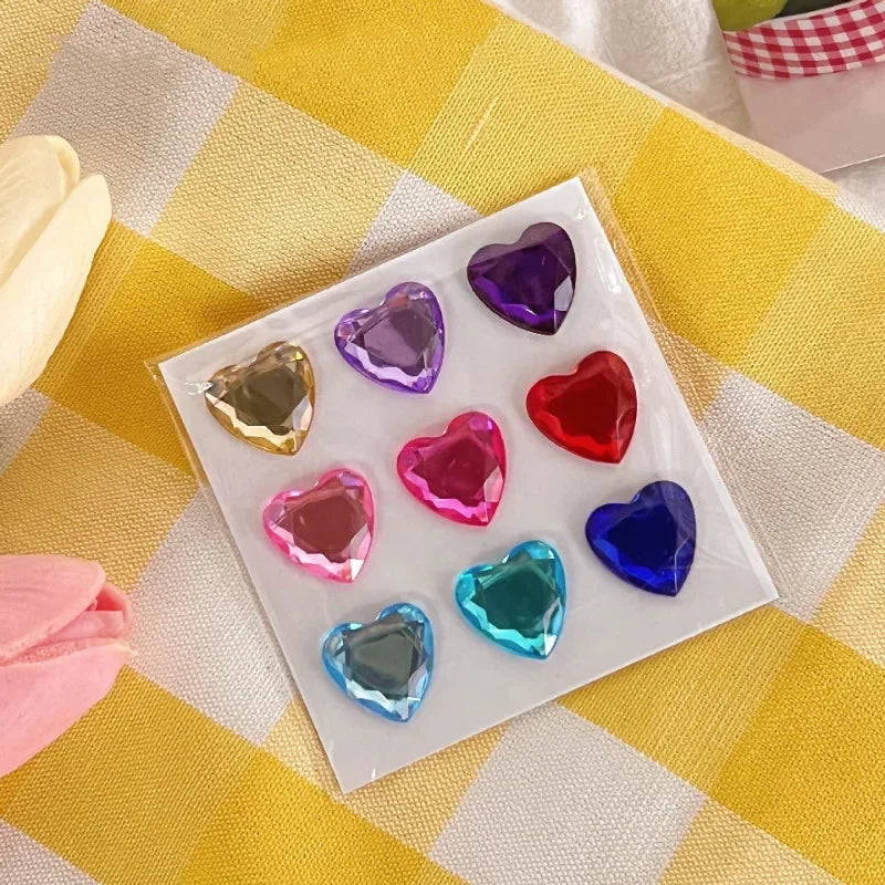sticker 3d cœur transparent brillant moderne décoratif adhésif scrapbooking étudiant fournitures art